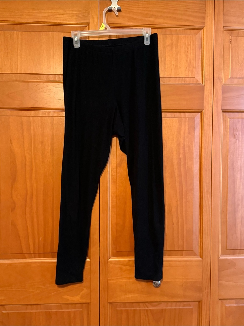 Black Stretch Leggings ribbed textured